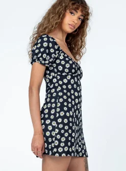 Princess Polly Motel Sasi Mini Dress Grunge Daisy Black Fashion