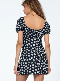 Princess Polly Motel Sasi Mini Dress Grunge Daisy Black Fashion