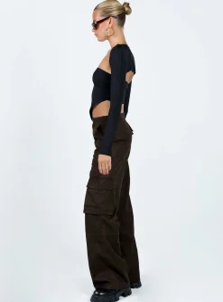 Princess Polly Motel Saul Trouser Dark Brown Cheap