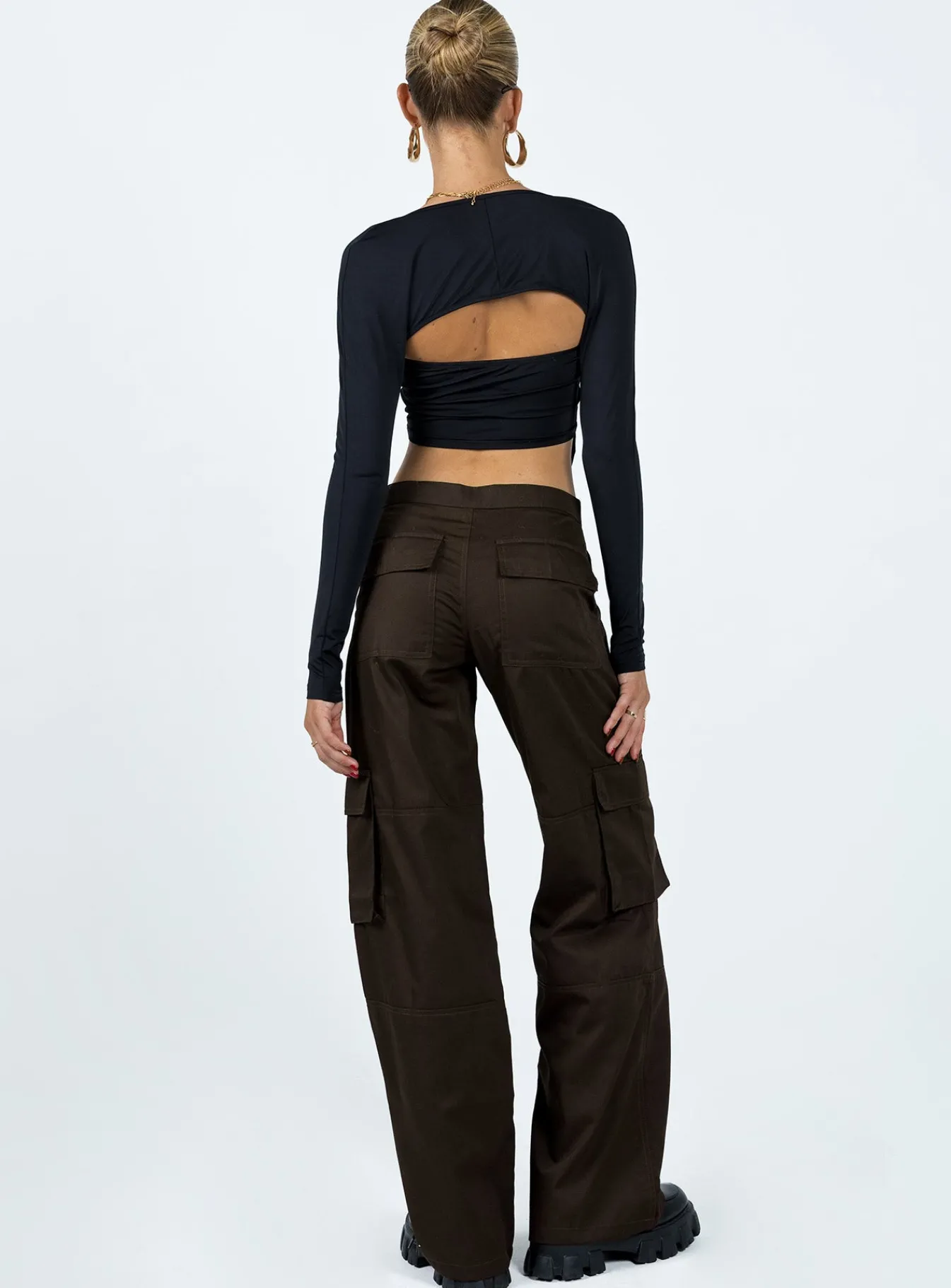 Princess Polly Motel Saul Trouser Dark Brown Cheap