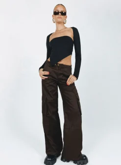 Princess Polly Motel Saul Trouser Dark Brown Cheap