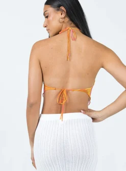 Princess Polly Motel Shaman Top  Orange Discount