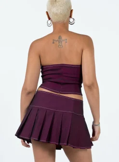 Princess Polly Motel Zabini Skirt Burgundy Shop
