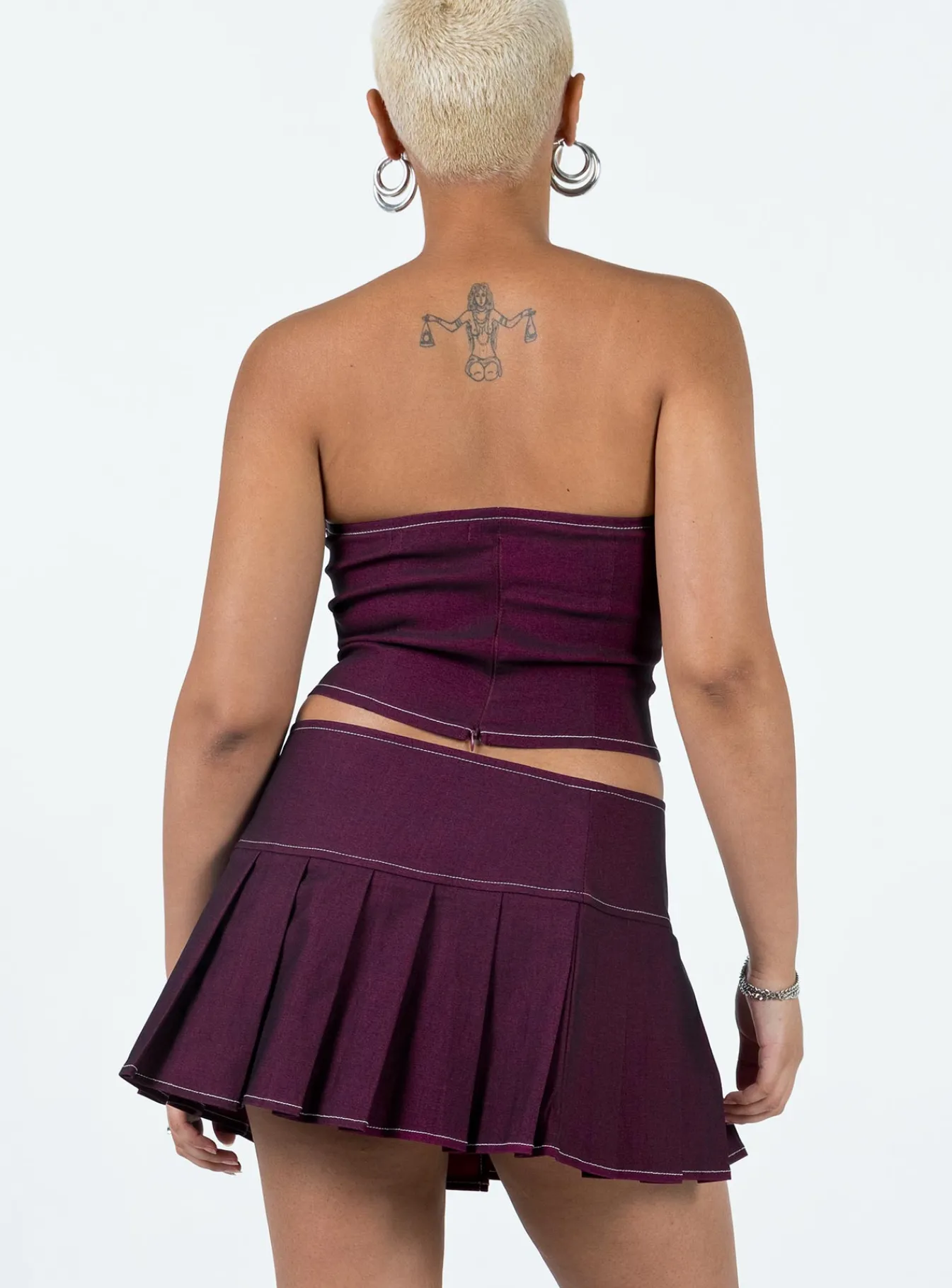 Princess Polly Motel Zabini Skirt Burgundy Shop