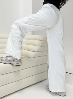 Princess Polly Moxam Low Rise Utility Cargo Pants  White Best
