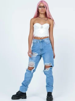 Princess Polly Moxie Straight Legjeans Denim Hot