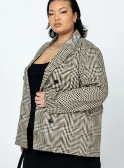 Princess Polly Mrs Nancy Blazercurve   Beige Fashion