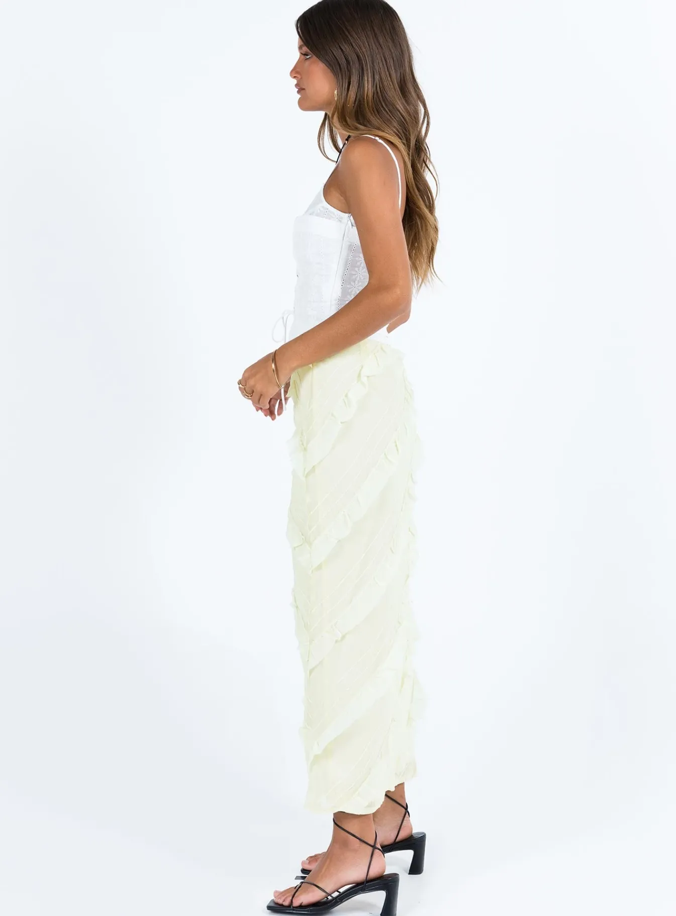 Princess Polly Mullins Bias Cut Maxi Skirt Lemon Store