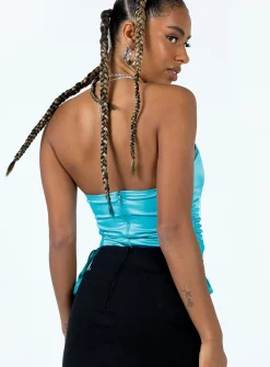 Princess Polly Muscato Strapless Top Blue Flash Sale