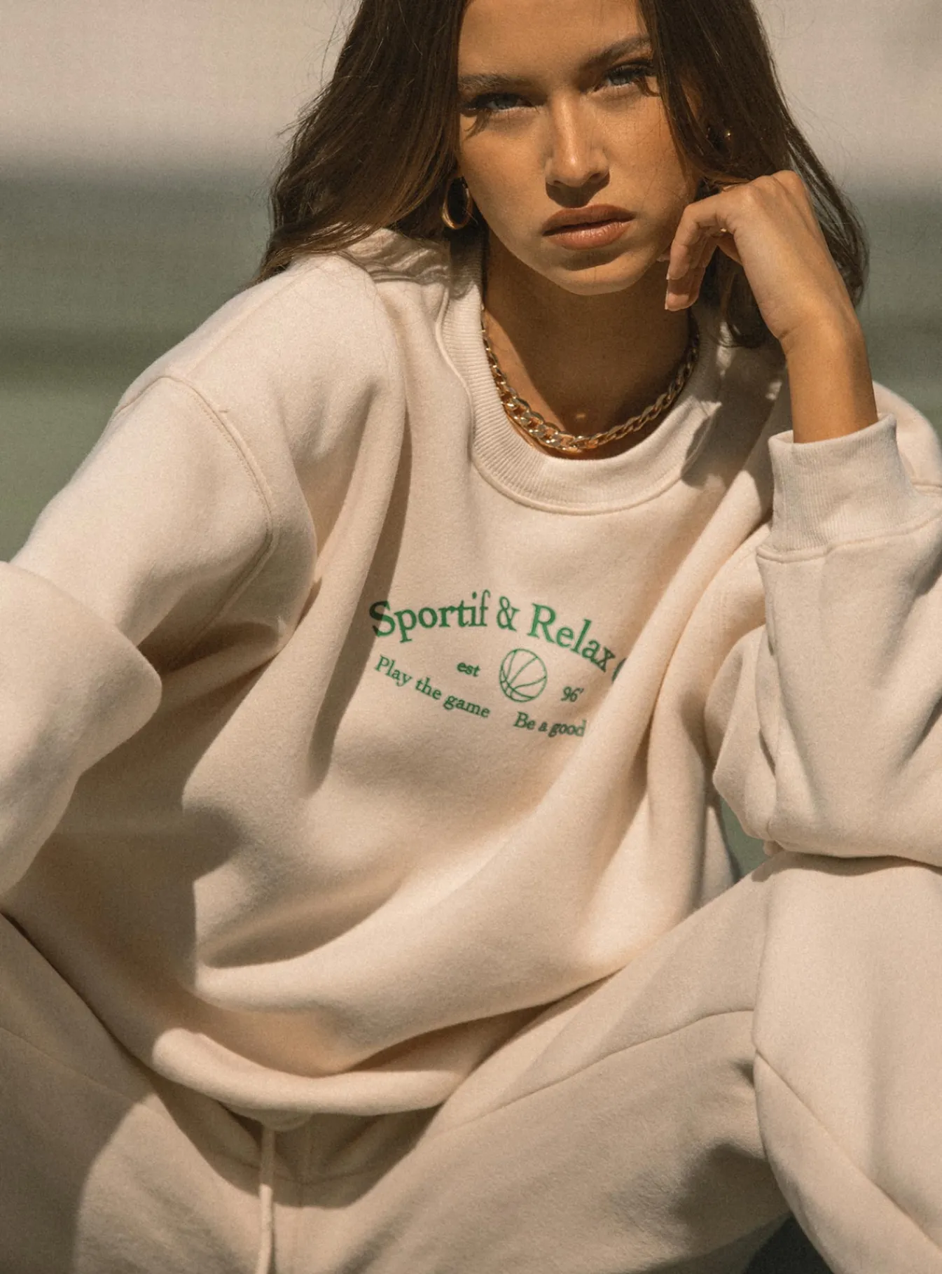 Princess Polly Mvp Oversized Crewneck Sweatshirt Cream Online