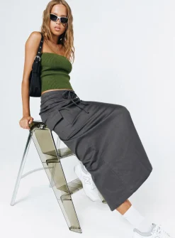 Princess Polly My Girl Maxi Skirt  Slate Hot