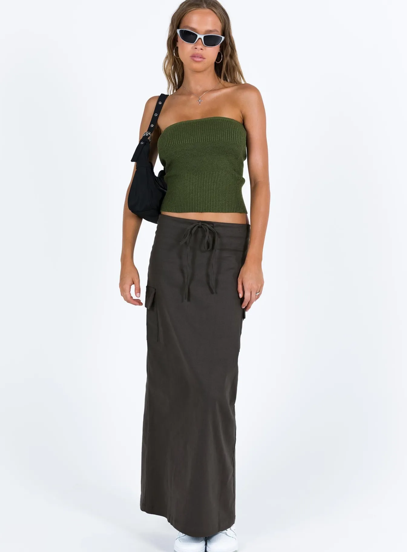 Princess Polly My Girl Maxi Skirt Slate Hot