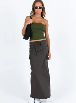 Princess Polly My Girl Maxi Skirt Slate Hot