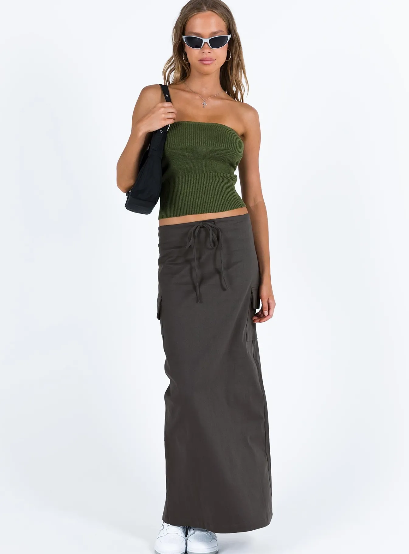 Princess Polly My Girl Maxi Skirt Slate Hot