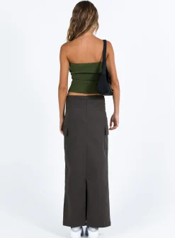 Princess Polly My Girl Maxi Skirt Slate Hot