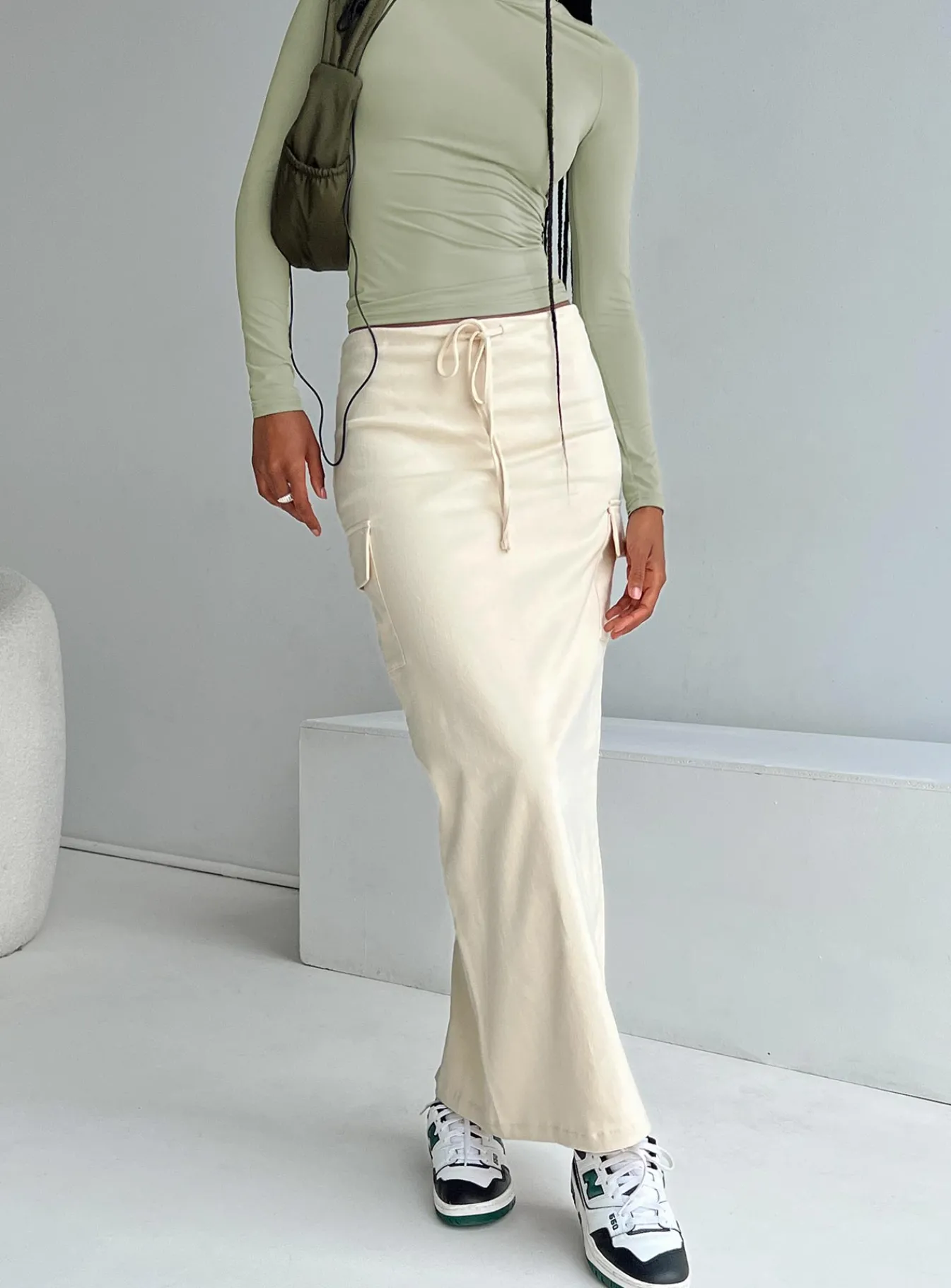 Princess Polly My Girl Maxi Skirt Beige Sale