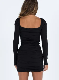 Princess Polly Myall Long Sleeve Mini Dress Black Fashion
