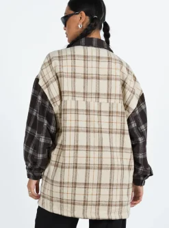 Princess Polly Myley Shirt  Brown Outlet