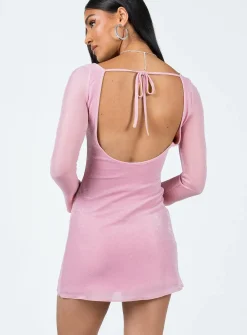 Princess Polly Myrna Long Sleeve Mini Dress Purple Hot