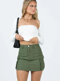 Princess Polly Myrtle Cargo Mini Skirt  Khaki Clearance