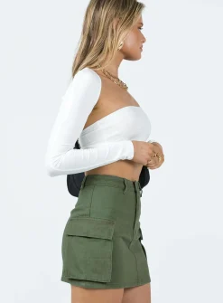Princess Polly Myrtle Cargo Mini Skirt  Khaki Clearance