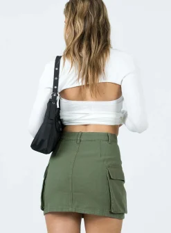 Princess Polly Myrtle Cargo Mini Skirt  Khaki Clearance