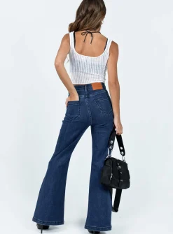 Princess Polly Nairana Split Hem Jeans Dark Wash Denim Shop