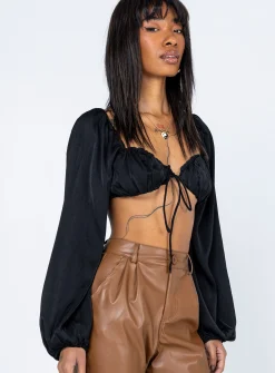 Princess Polly Naiya Long Sleeve Top Black Best Sale
