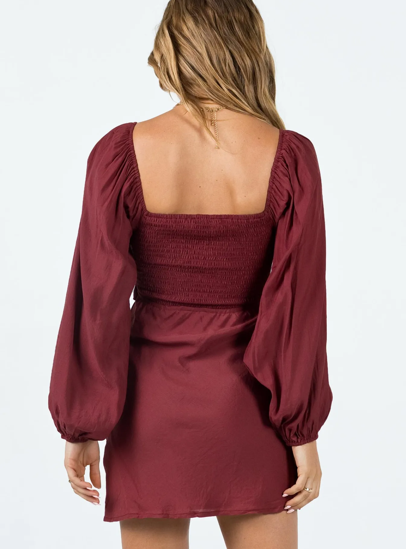 Princess Polly Nakita Long Sleeve Mini Burgundy Best