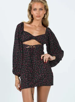 Princess Polly Nakita Long Sleeve Minifloral   Black Online