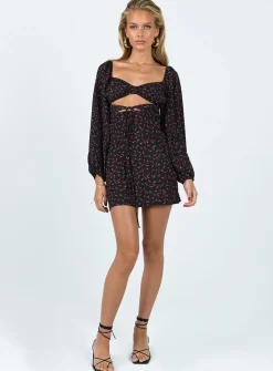 Princess Polly Nakita Long Sleeve Minifloral   Black Online