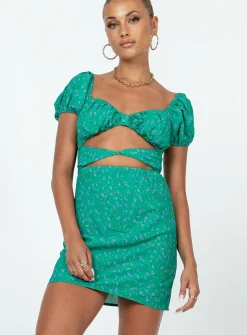 Princess Polly Nakita Mini Dress  Green Cheap