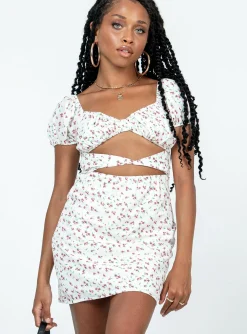 Princess Polly Nakita Mini Dressfloral White Discount