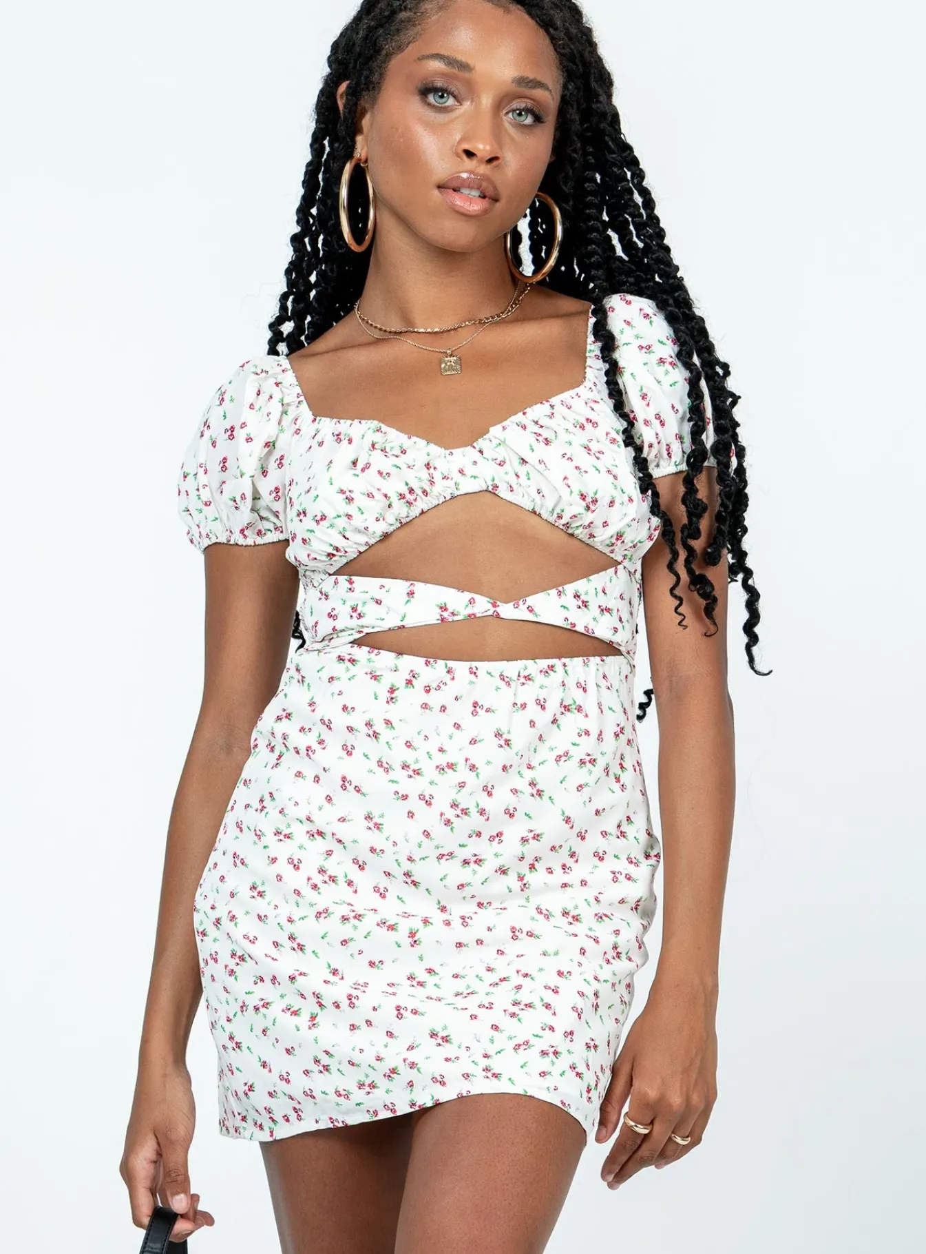 Princess Polly Nakita Mini Dressfloral White Discount