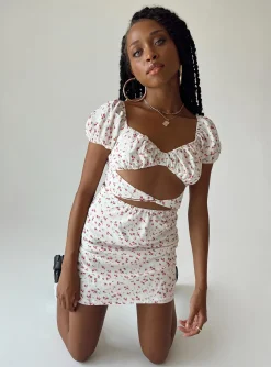 Princess Polly Nakita Mini Dressfloral White Discount