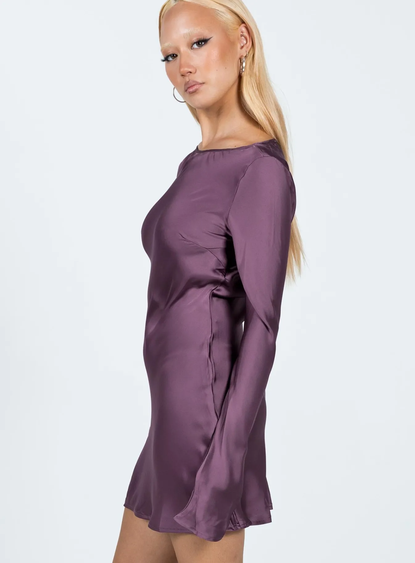 Princess Polly Namara Long Sleeve Mini Dress Purple Shop