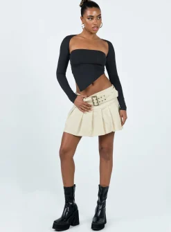 Princess Polly Nambour Mini Skirt  Beige Cheap