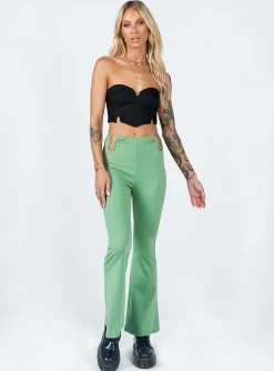 Princess Polly Nancy Pants Sage   Green Clearance