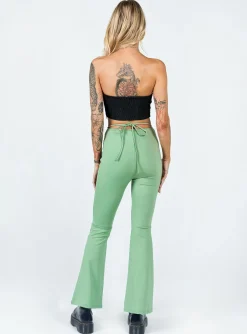 Princess Polly Nancy Pants Sage   Green Clearance