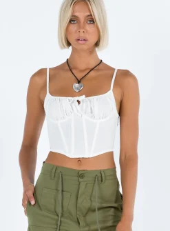 Princess Polly Nara Corset Top Ivory Hot
