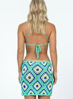 Princess Polly Natalee Mini Dress/ Green   Blue Store