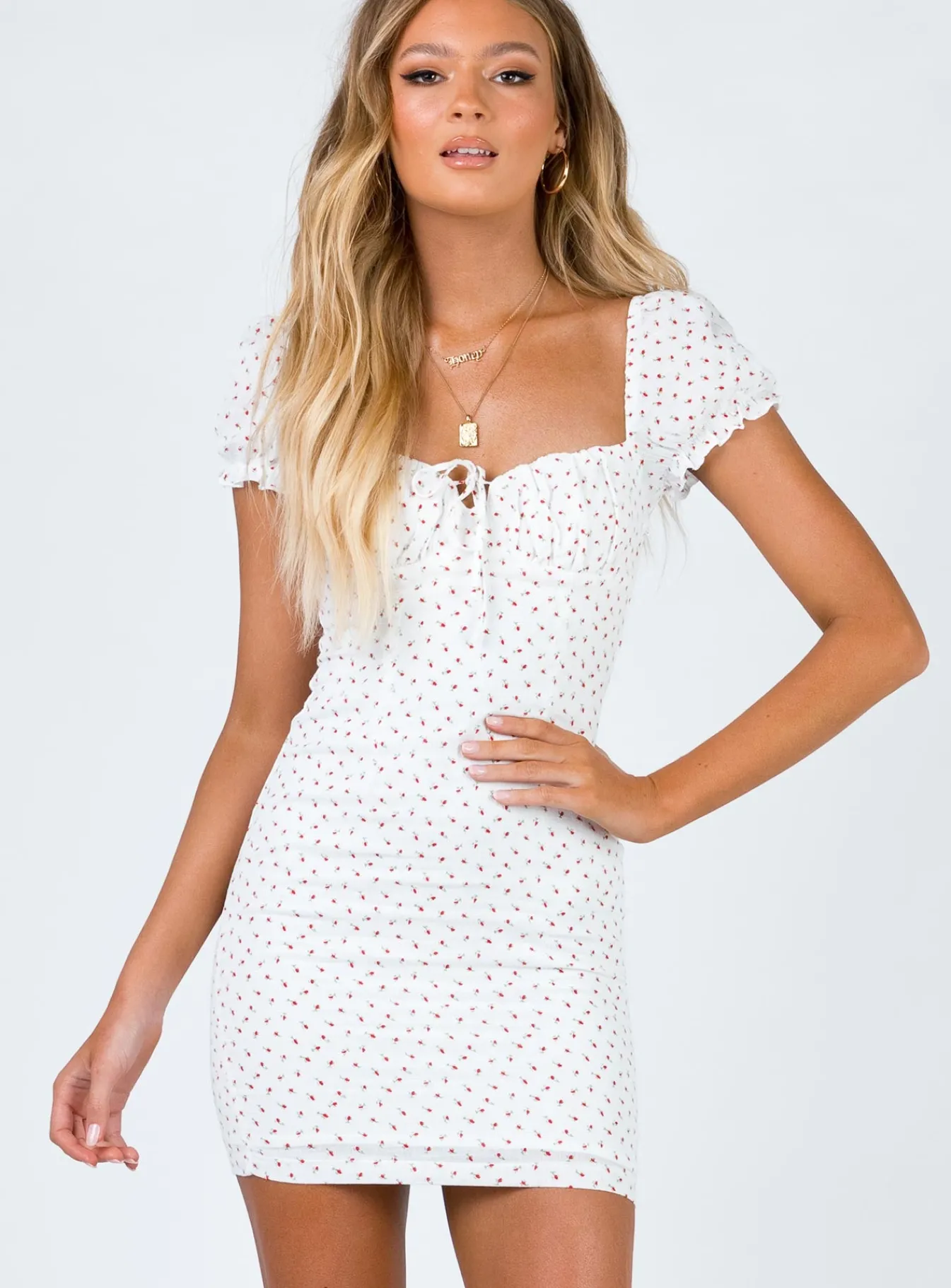 Princess Polly Natalina Mini Dress White / Red Shop