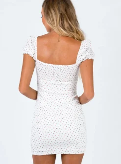 Princess Polly Natalina Mini Dress White / Red Shop