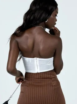 Princess Polly Natalya Strapless Top  White Discount
