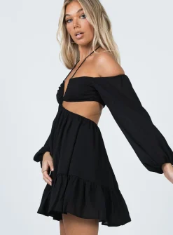 Princess Polly Natasha Mini Dress  Black Clearance