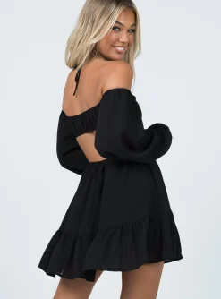 Princess Polly Natasha Mini Dress  Black Clearance