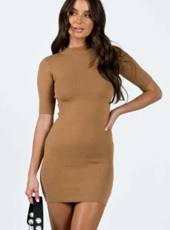 Princess Polly Navine Mini Dress  Brown Store