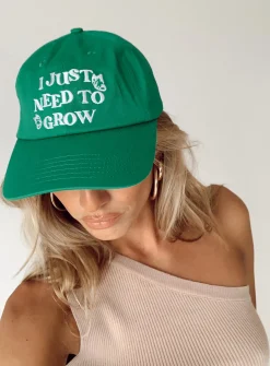 Princess Polly Need To Grow Dad Cap  Green Discount