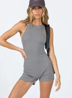 Princess Polly Nelda Romper  Grey Discount