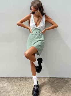 Princess Polly Nellie Mini Dress  Mint Polka Dot Store